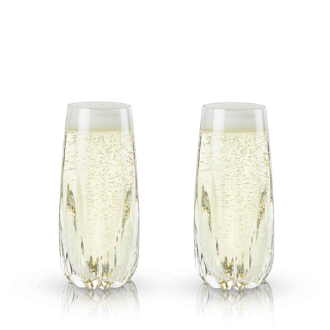 Viski - Raye: Crystal Cactus Champagne Flutes (VISKI)